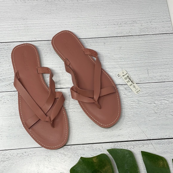 Madewell The Boardwalk Thong Sandal in Leather Dust Rose 9.5 S71 - Picture 2 of 7